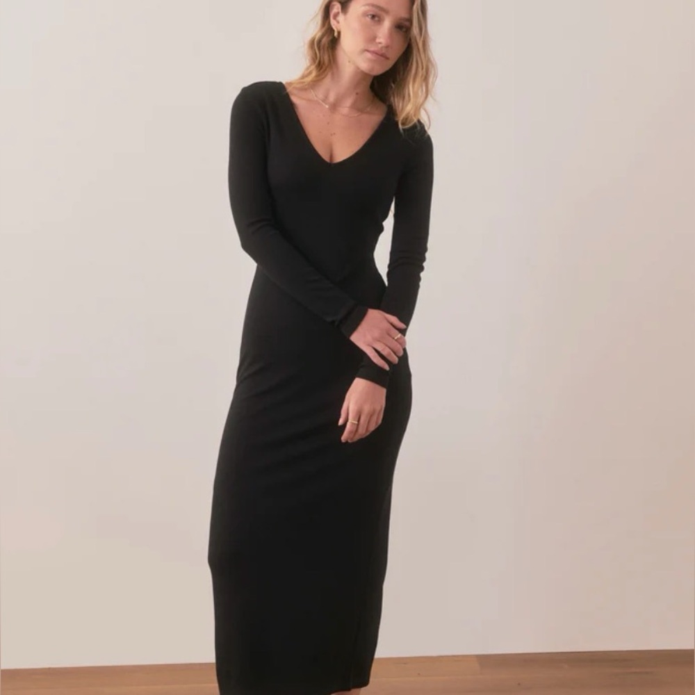 Marine Layer Lexi Rib V-Neck Maxi Dress